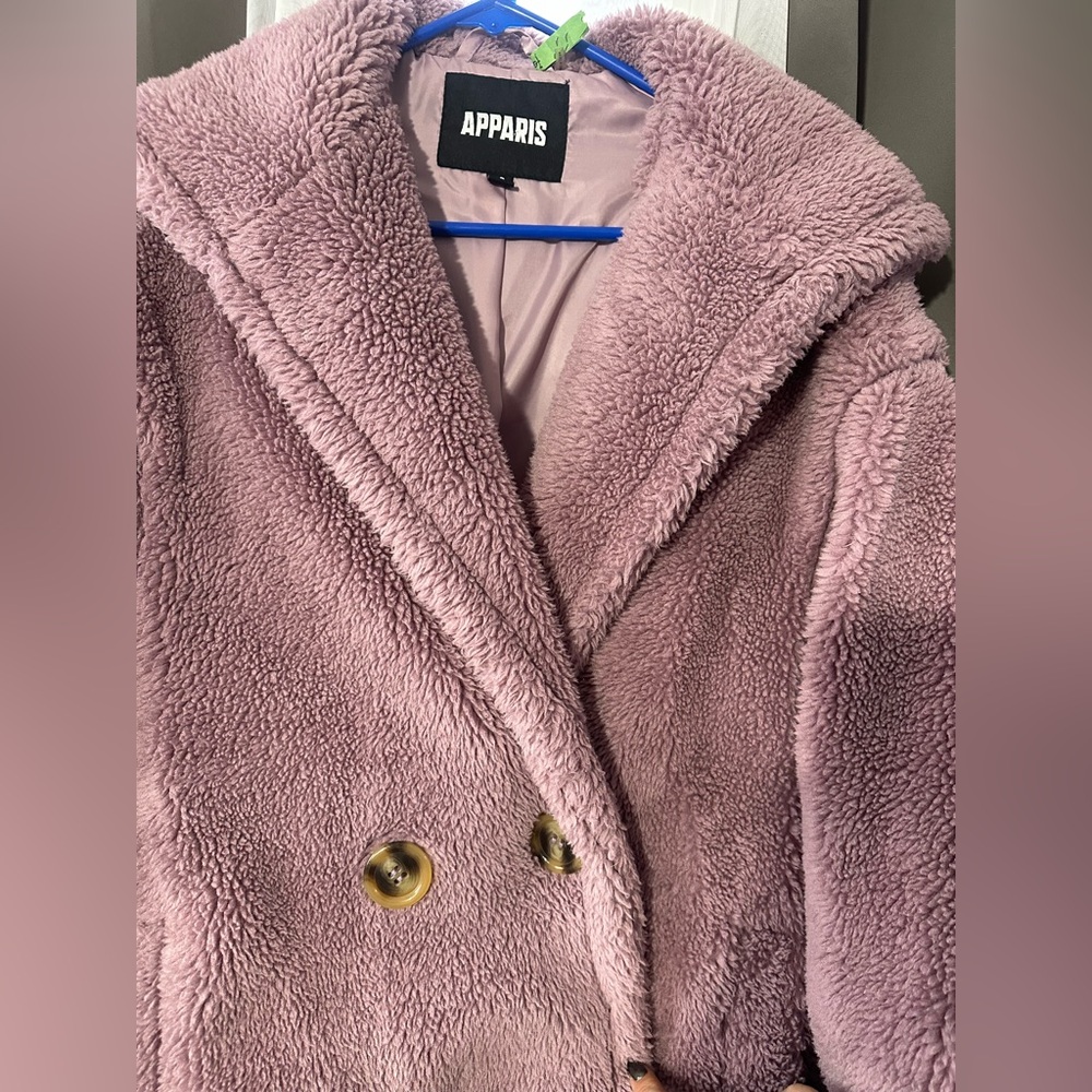 Apparis Lavender Faux Fur Coat - Picture 6 of 10